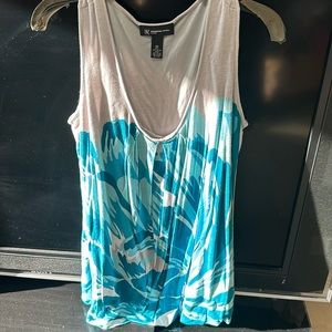 INC (International Concepts Women) Aqua watercolor tank top